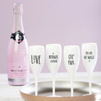 Superglas koziol CHEERS No. 1 100 ml, 4er-Set 4 bedruckte...
