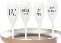 Superglas koziol CHEERS No. 1 100 ml, 4er-Set 4 bedruckte...