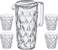 Kanne + Becher koziol CRYSTAL Kanne 1,6 l + 4 Becher 250...