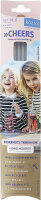 Sicherheits-Trinkhalme koziol CHEERS STRAWS 27 cm mit Bürste 8er-Set