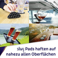 Magnet-Kristallgläser silwy CHAMPAGNER 2er-Set 200 ml 2 Kristallgläser + 2 Pads Fb. transparent