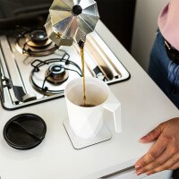 Magnet Coffeecup silwy mit Metall-Nano-Gel-Pad und Deckel Fb. weiß