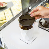 Magnet Coffeecup silwy mit Metall-Nano-Gel-Pad und Deckel Fb. weiß