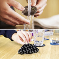 TO-GO-CUP silwy Porzellan 1 Cup+1 Pad+1 Deckel Fb. weiß inkl. Untersetzer BLACK