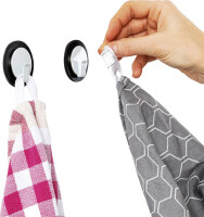 Magnet-Haken silwy CLEVER WHITE Fb. weiß / schwarz inkl Metall-Nano-Gel-Pad BLACK