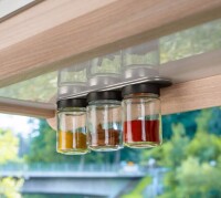 Feinkost-Magnetgläser silwy CLASSY 3er-Set + Magnetleiste 3 Kristallgläser + 3 Pads 192 ml