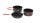 Kochset ROBENS Frontier Pro M 3-tlg. Pfanne 19,5 cm 2 Töpfe mit 1,4 l und 1,6 l inkl. Tragebeutel, Farbe black