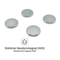 Magnet-POWER-Bundle silwy WHITE Fb. weiß 12-tlg. Set _je 4 Magnete, Pads und Klebepunkte_