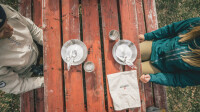 Geschirrset ROBENS Sierra Steel Meal Set je 2 x Teller, Becher, Besteck inkl. Tasche
