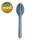 Besteck-Set koziol KLIKK 3-tlg Farbe nature flower blue