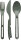 Besteck-Set koziol KLIKK 3-tlg Farbe nature ash grey