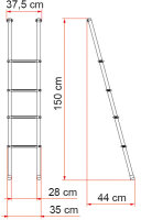 Alkovenleiter Fiamma Deluxe 4B, 150 x 35 cm