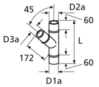 Abzweigstück 80/80/80 45 GR