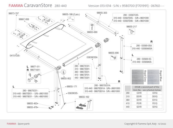 Stützfußstück links zu Caravanstore Version 280-44 2005 / 2007 und zu F35pro 270-300