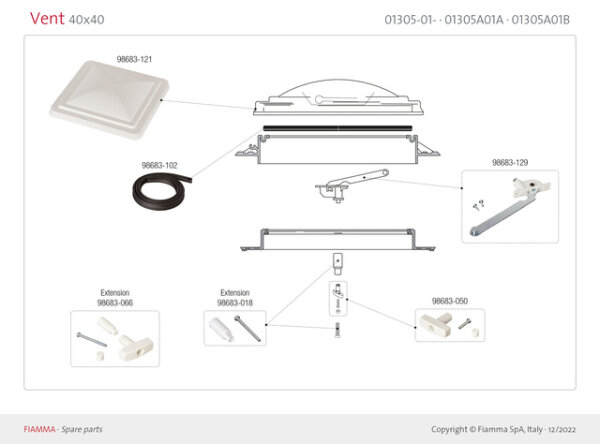 Dichtgummi zu Dachhaube Vent 40 x 40/Turbo Vent
